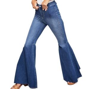 Free People Just Float On Flare Bell Bottom High Rise Jeans